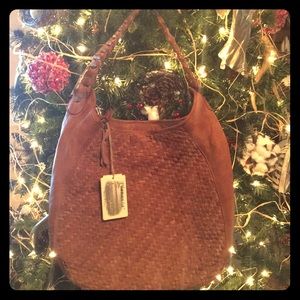Genuine Italian Leather Boho Tote / Shoulder Bag.